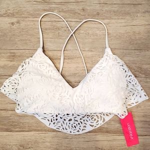 Xhiliration White Bikini Top